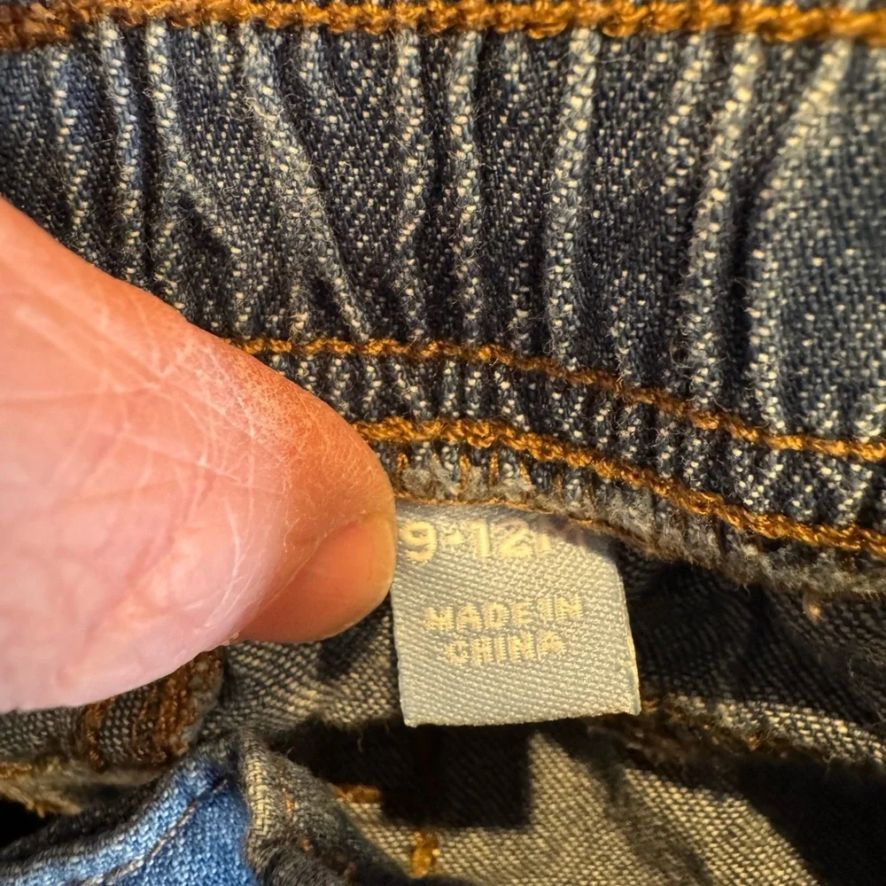 The Children’s Place Baby Boy Blue Denim Jeans 9-12M Car Appliqué